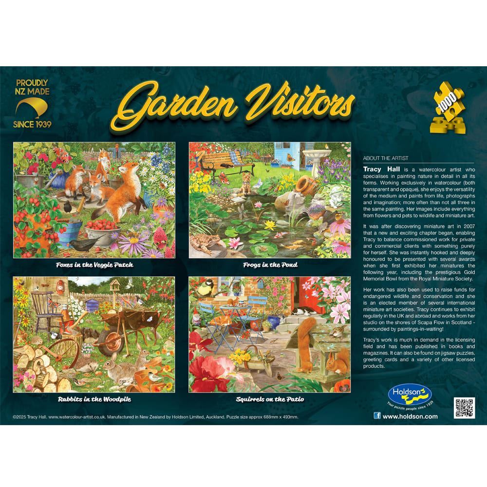Garden Visitors - 1000 Piece Jigsaw Puzzle Rabbits in the Woodpile