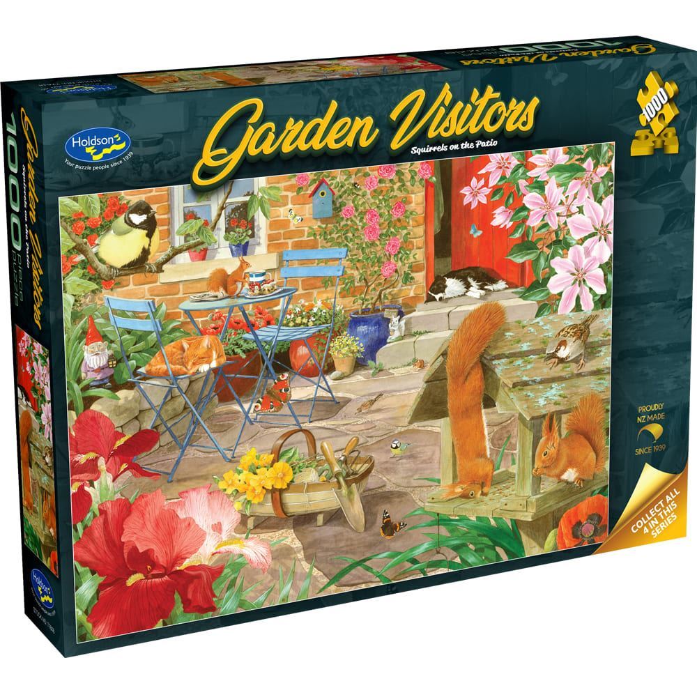 Garden Visitors - 1000 Piece Jigsaw Puzzle Squirrels on the Patio