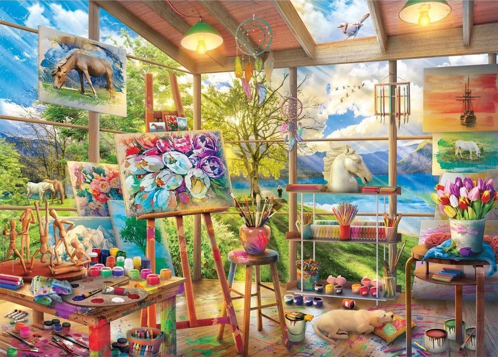 Room with a View: 1000pc Puzzle - Artists Room
