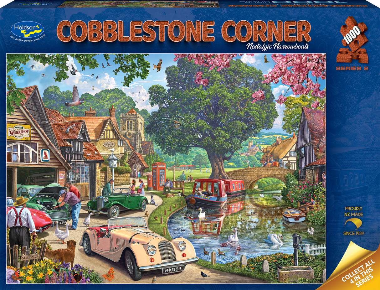 Cobblestone Corner S2 1000pc Jigsaw Puzzle - Nostalgic Narrowboats