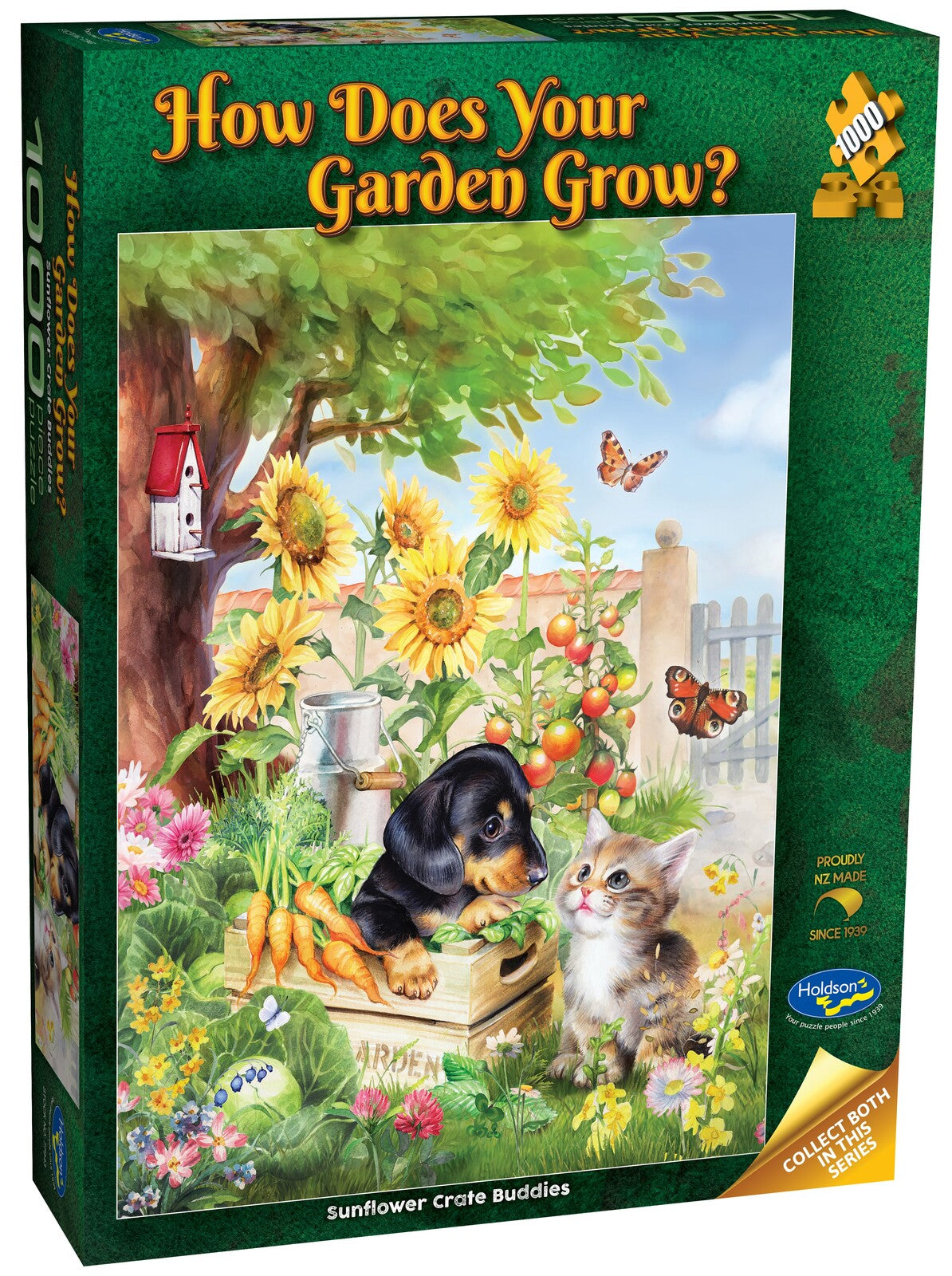 How does your Garden grow? - 1000 Piece Puzzle Sunflower Crate Buddies