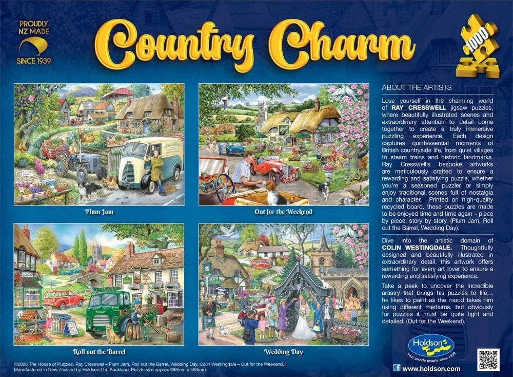 Country Charm: 1000pc Puzzle - Roll out the Barrel