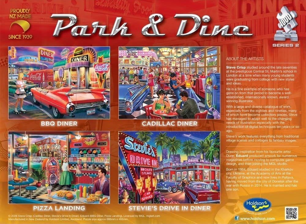 Park N Dine Series 2: 1000pc Puzzle - Stevies Drive in Diner