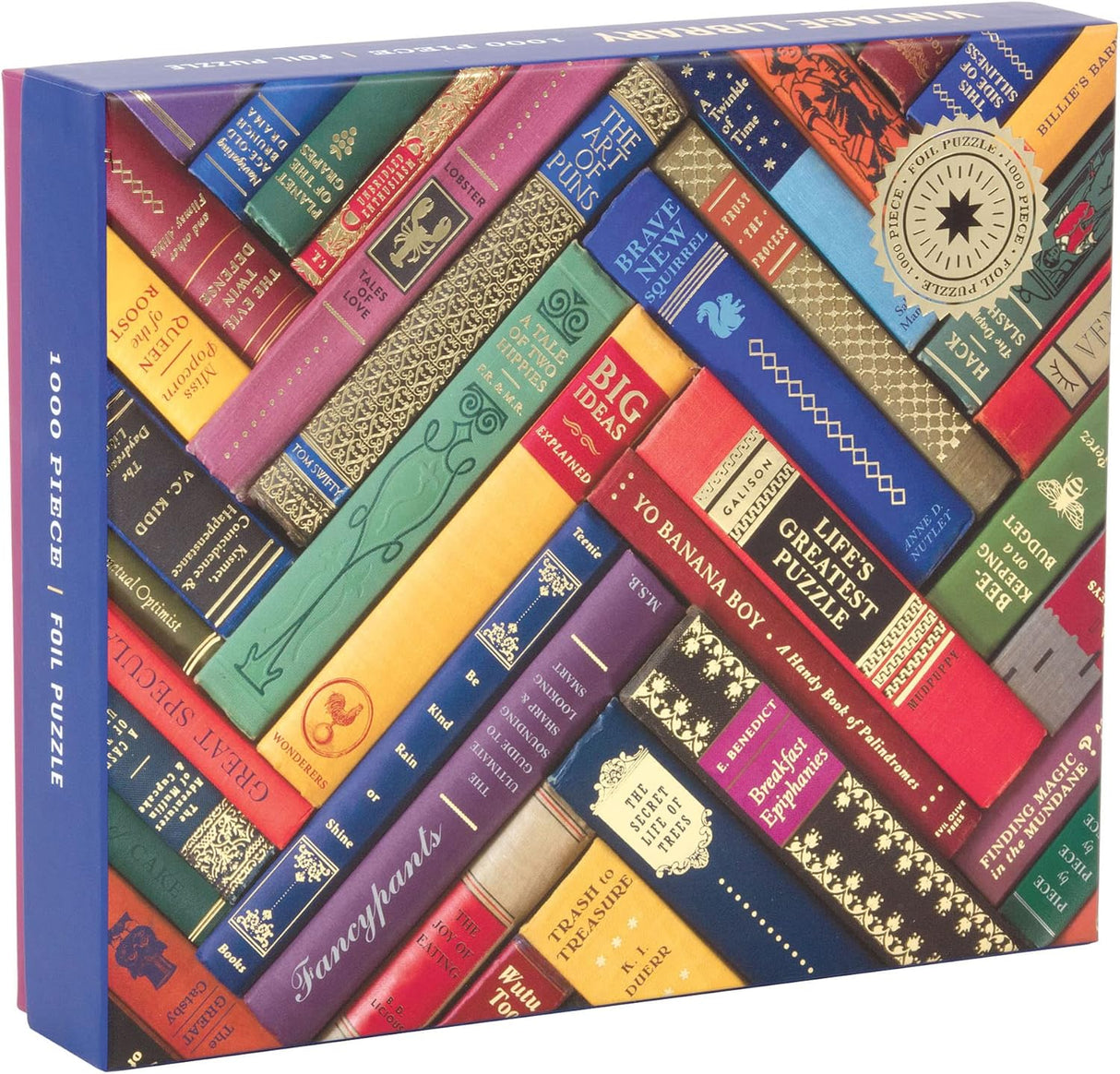 Galison Phat Dog Vintage Library Foil Stamped Jigsaw Puzzle - 1000 Piece