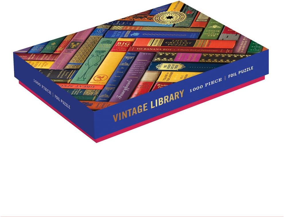 Galison Phat Dog Vintage Library Foil Stamped Jigsaw Puzzle - 1000 Piece