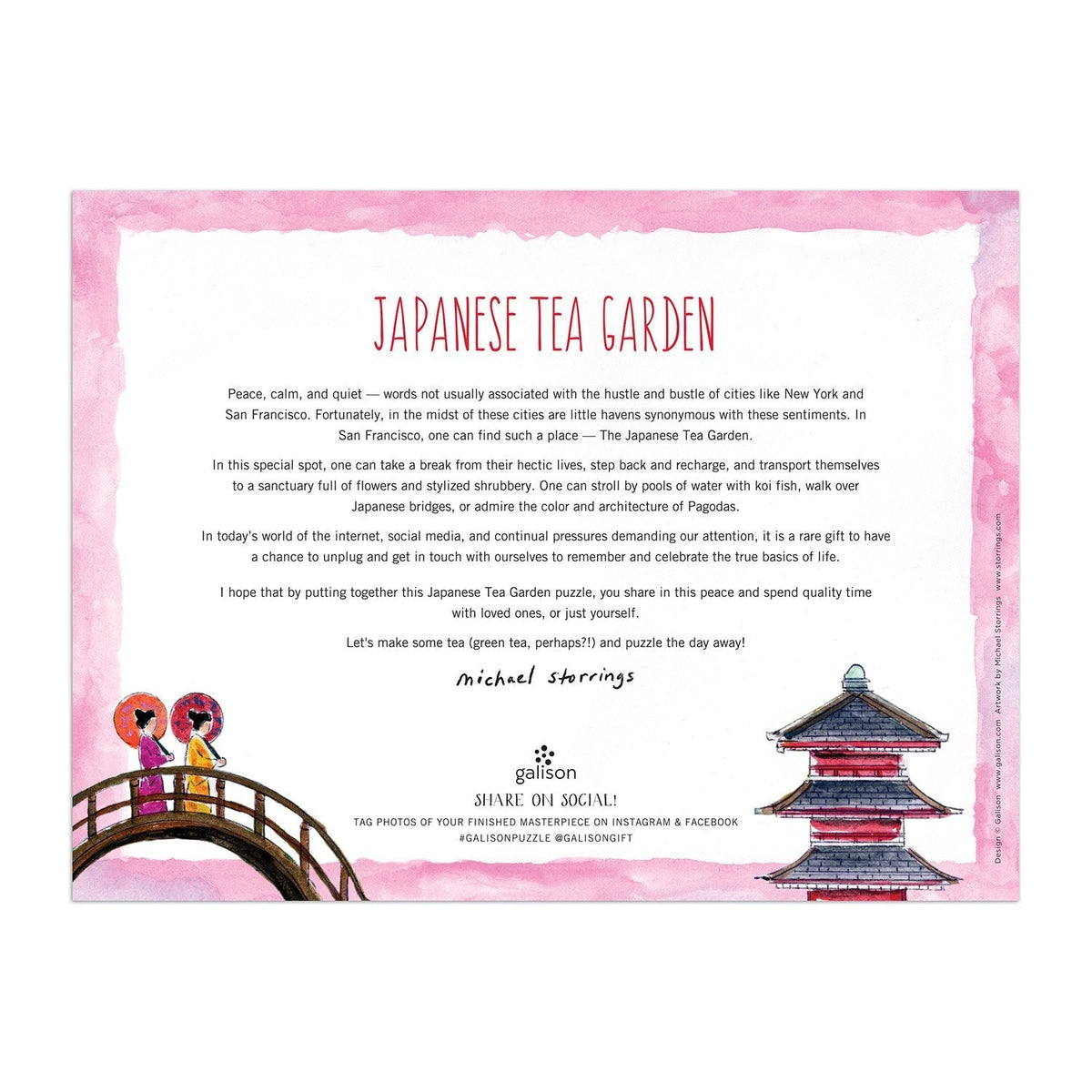 Galison Michael Storrings Japanese Tea Garden Puzzle - 300 Piece