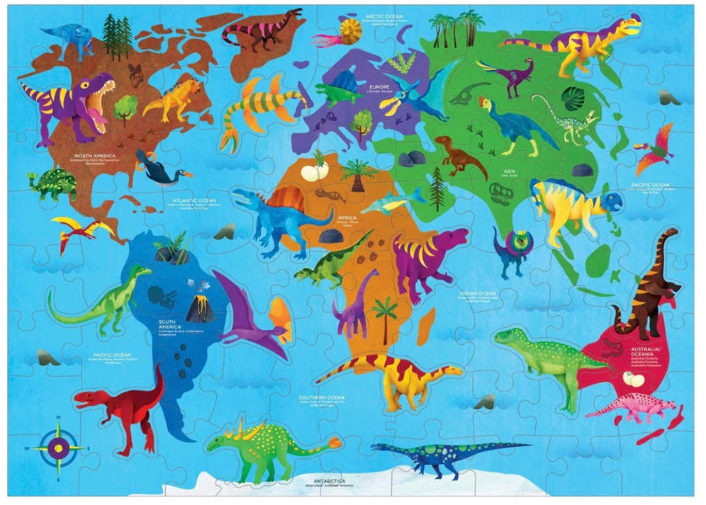 Mudpuppy Puzzle Dinosaur World Geography