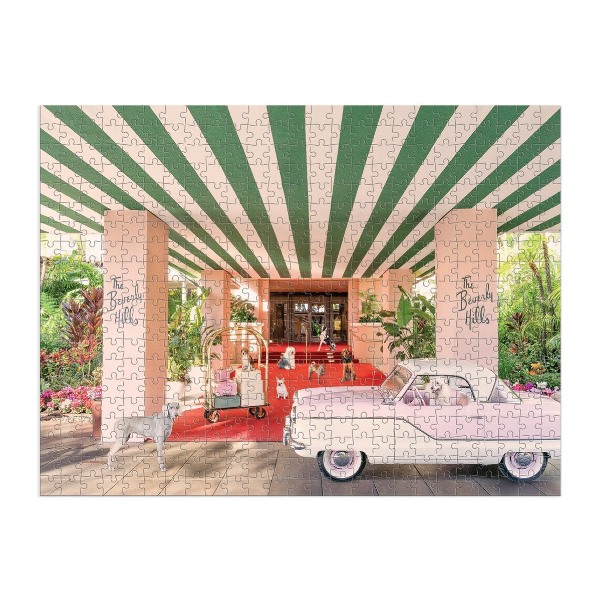 Galison The Dogs at the Beverly Hills Hotel Puzzle - Double-sided - 500 Piece
