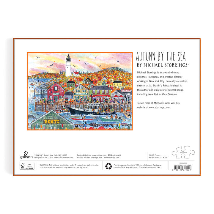 Galison Michael Storrings Autumn by the Sea Puzzle - 1000 Piece