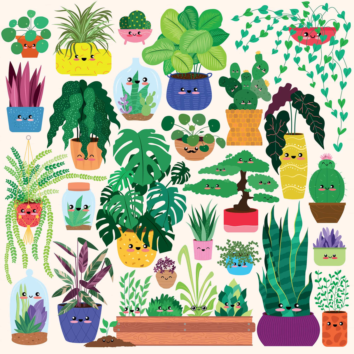 MudPuppy: Happy Plants - 500pc Family Puzzle