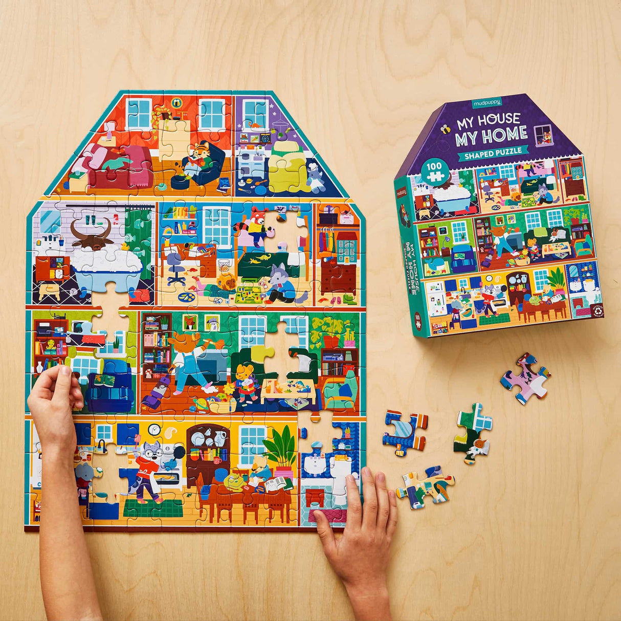 MudPuppy: My House My Home - 100 Piece House-Shaped Puzzle