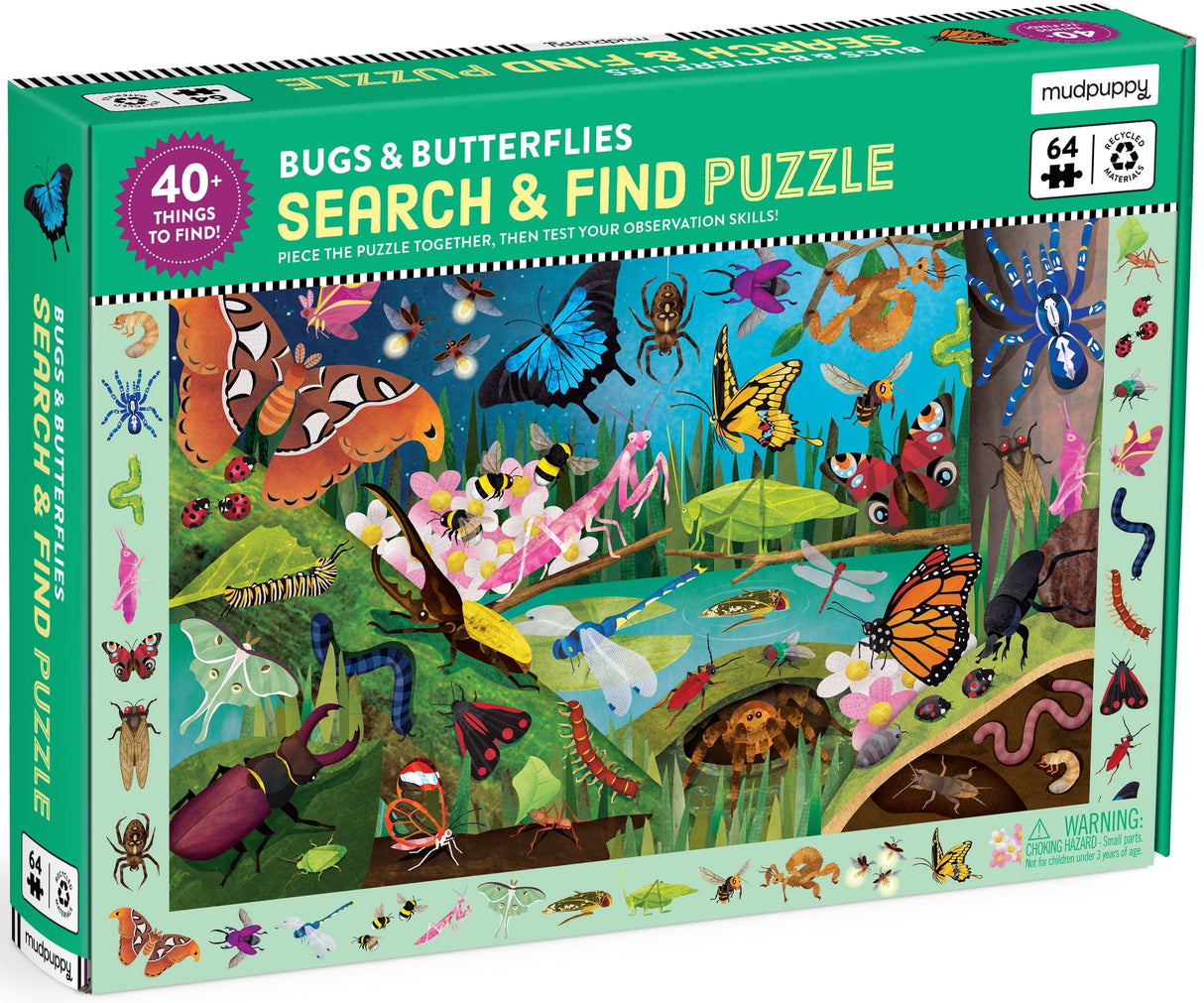 MudPuppy: Search & Find - Bugs & Butterflies 64 Piece Puzzle