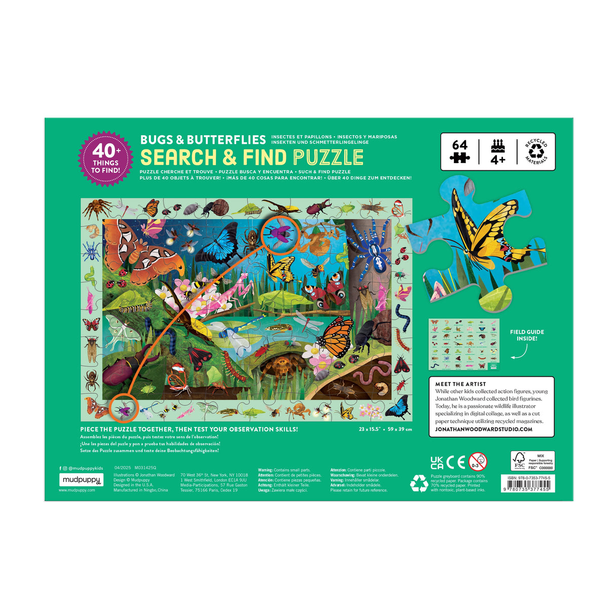MudPuppy: Search & Find - Bugs & Butterflies 64 Piece Puzzle