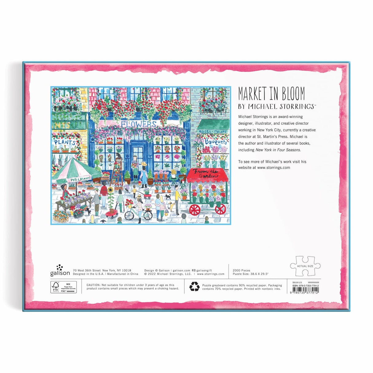 Galison Michael Storrings Market in Bloom Puzzle - 2000 Piece