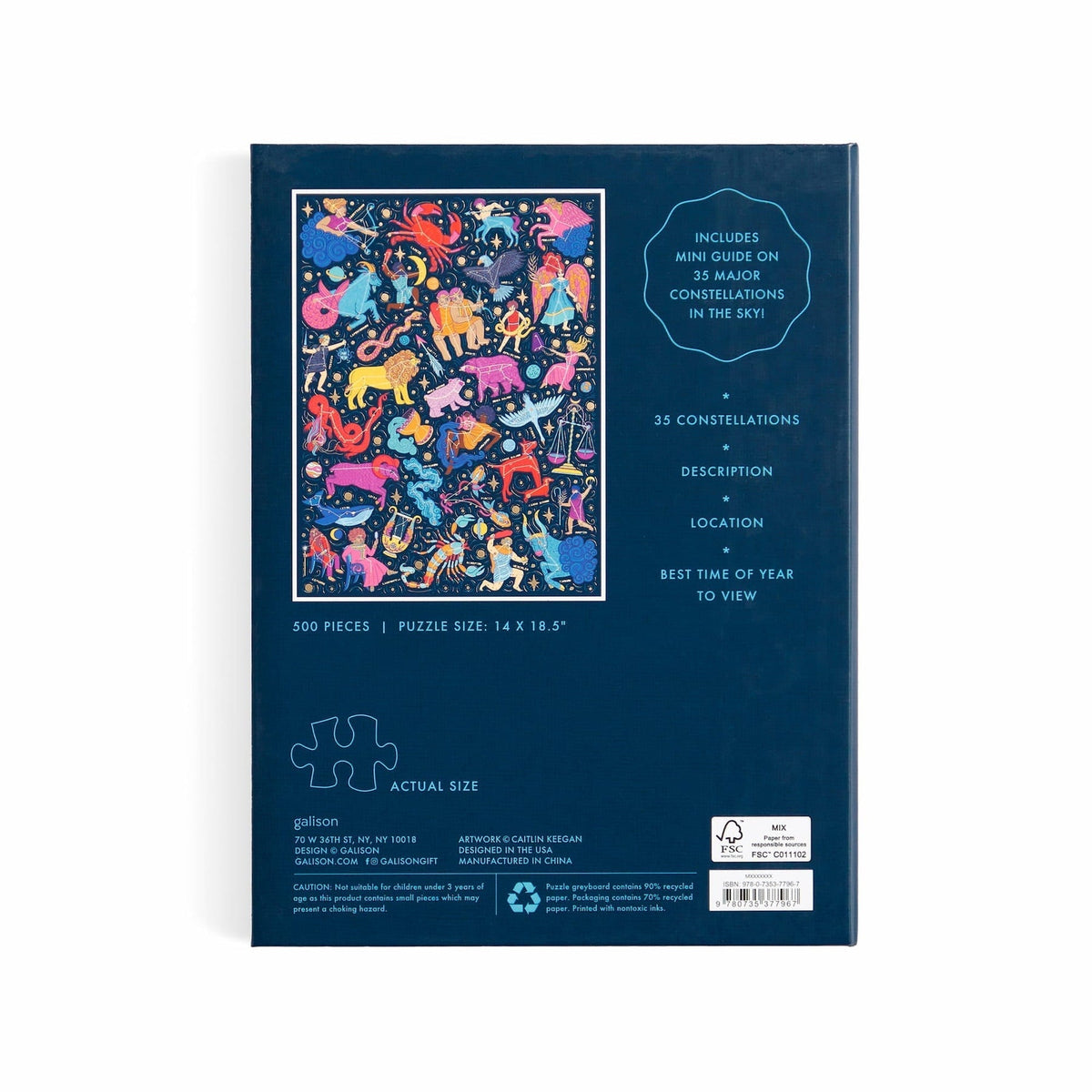 Galison Constellations 101: Stargazing Book Puzzle - 500 Piece