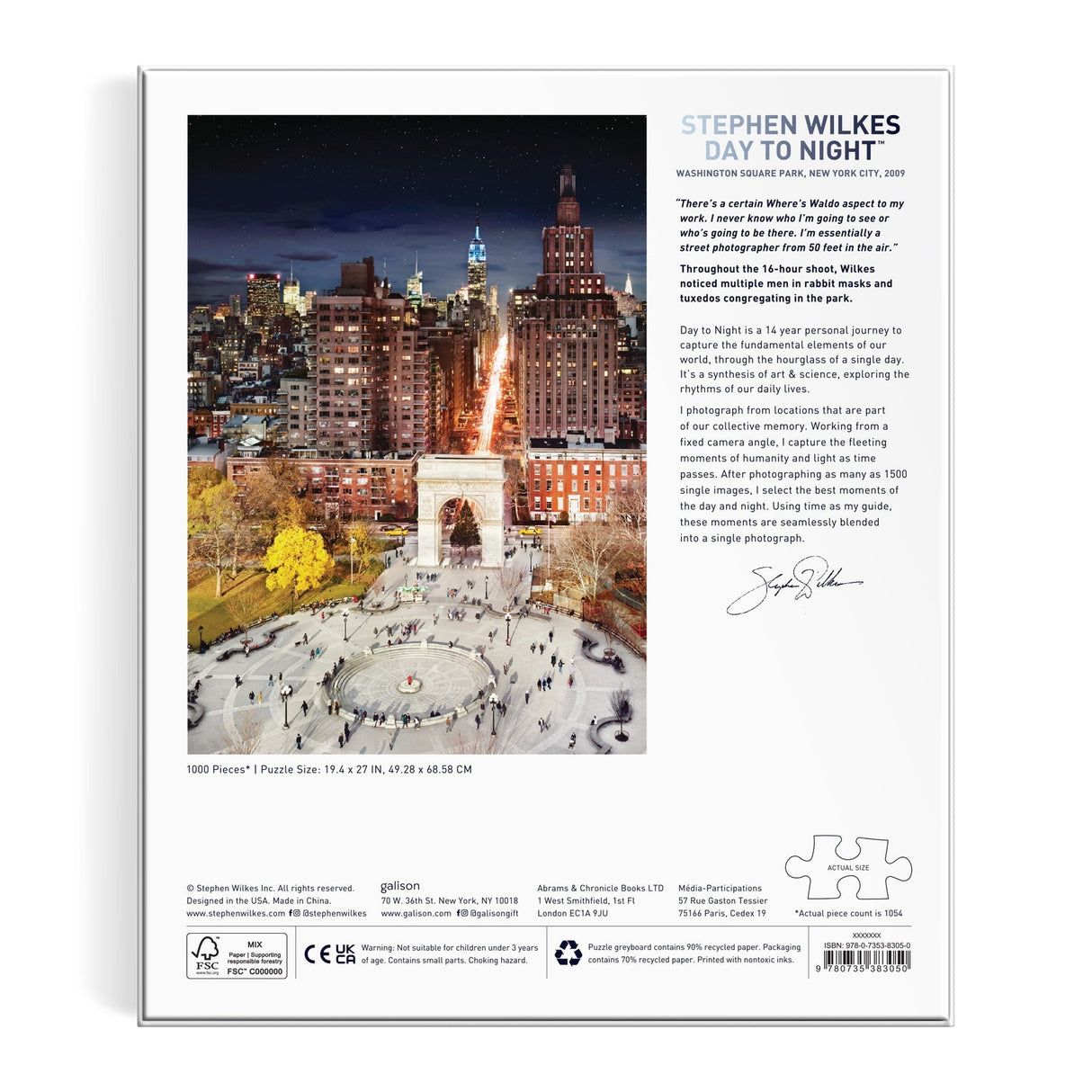Galison Washington Square Park Puzzle - 1000 Piece