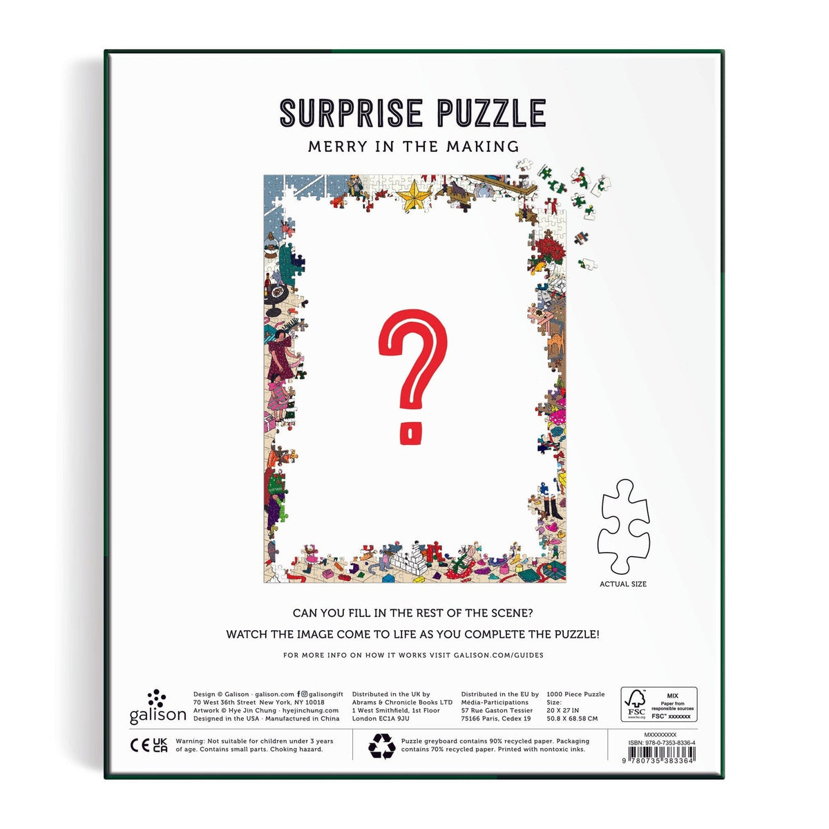 Galison Merry in the Making Surprise Puzzle - 1000 Piece