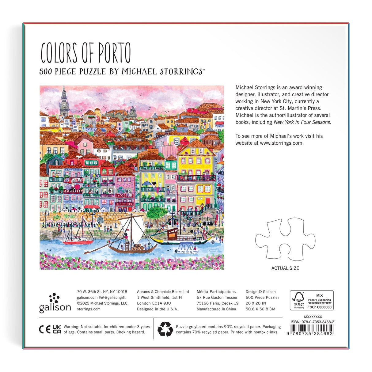 Galison Michael Storrings Summer in Portugal Puzzle - 500 Piece