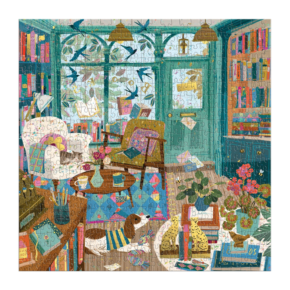 Galison Bookshop Afternoon Foil Puzzle - 500 Piece
