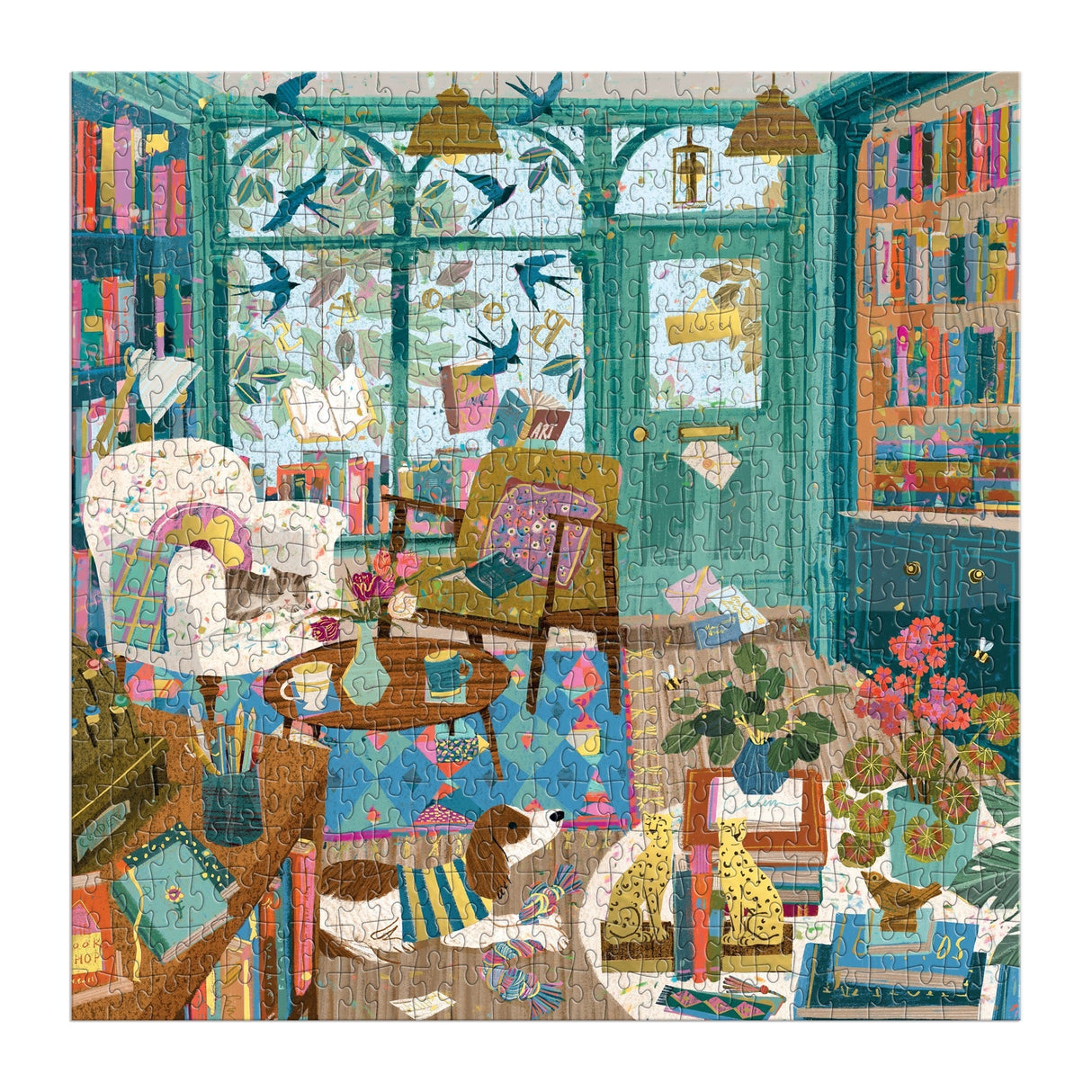 Galison Bookshop Afternoon Foil Puzzle - 500 Piece