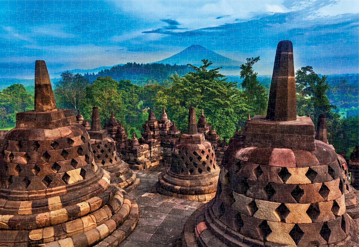 Borobudur Temple, Indonesia - 1000 Piece Jigsaw Puzzle