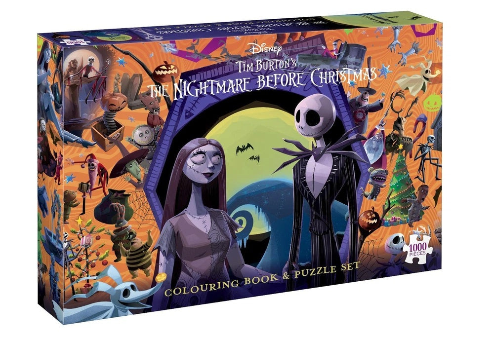 Disney Tim Burton's The Nightmare Before Christmas: Adult Colouring Book And Puzzle Set (Disney: 1000 Pieces)