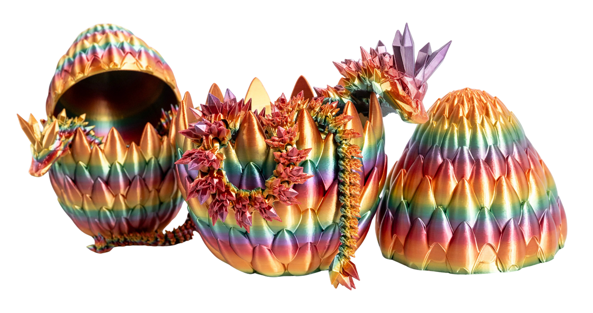 Turtle Creations: Crystal Dragon - Rainbow / Small In A Large Egg