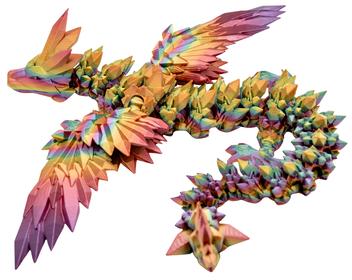 Turtle Creations: Crystalwing Dragon - Rainbow / Mini