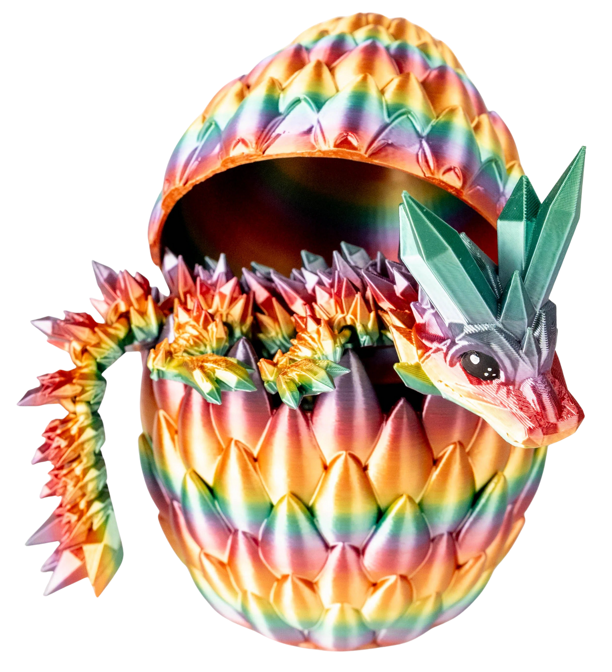 Turtle Creations: Baby Crystal Dragon - Rainbow / Small Baby In A Small Egg