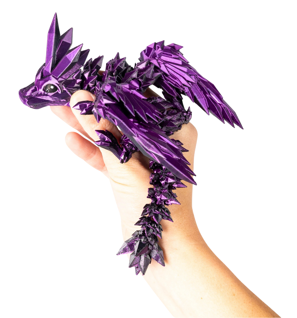 Turtle Creations: Baby Crystalwing Dragon - Black & Purple / Small Baby