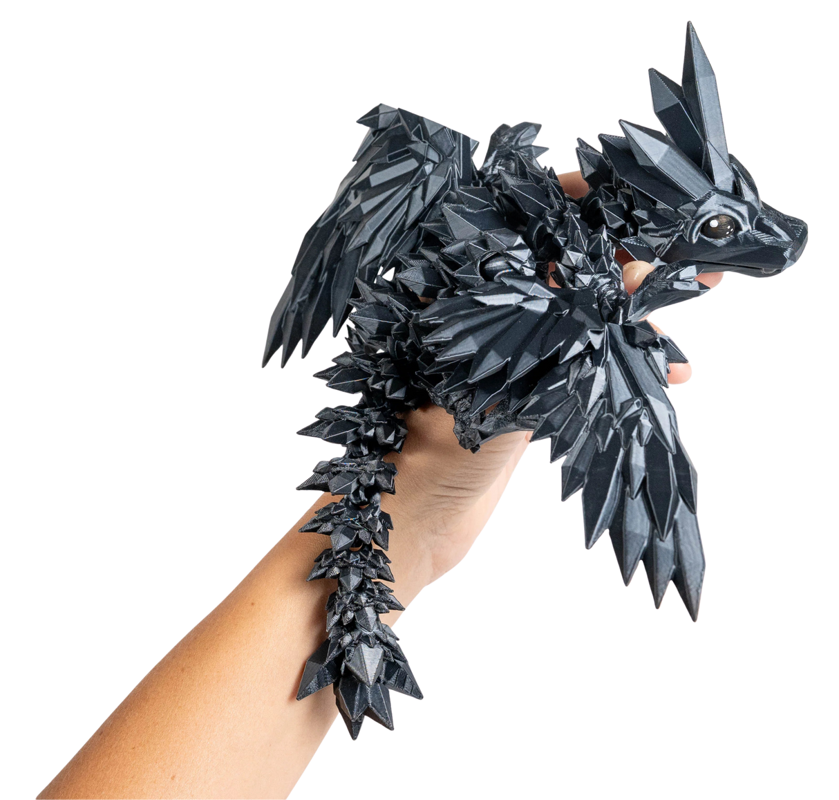 Turtle Creations: Baby Crystalwing Dragon - Obsidian / Small Baby