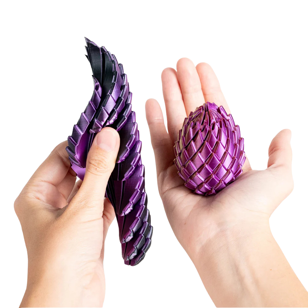 Turtle Creations: Twisty Dragon Egg Fidget Toy - Purple & Black