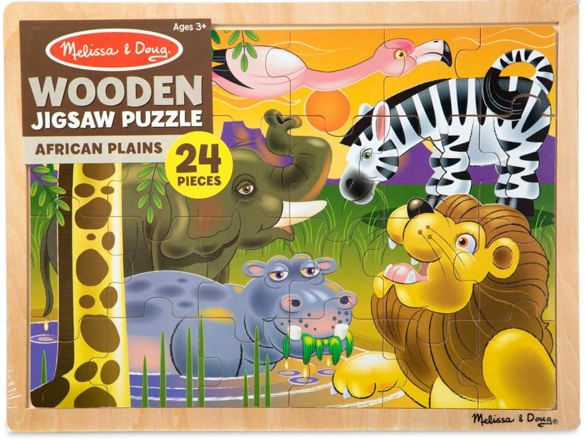 Melissa & Doug - African Plains Wooden Jigsaw Puzzle - 24 Piece