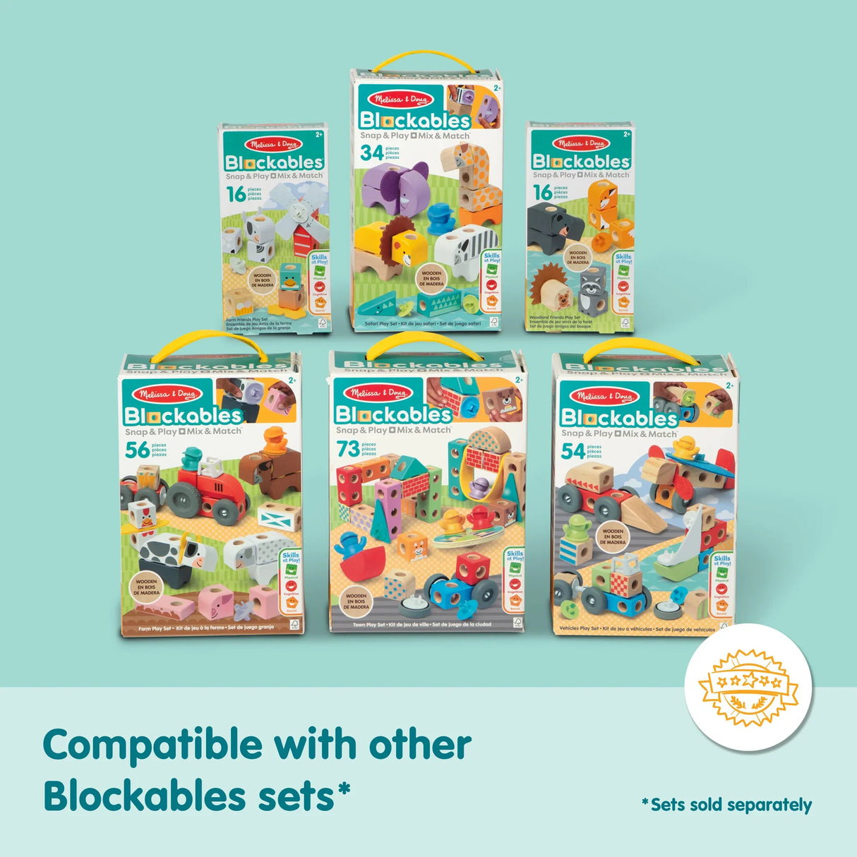Melissa & Doug: Blockables Safari Play Set