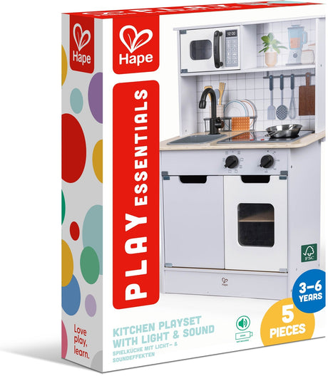 Hape: Kitchen Playset with Light & Sound (Open/Close Micro-wave Oven)