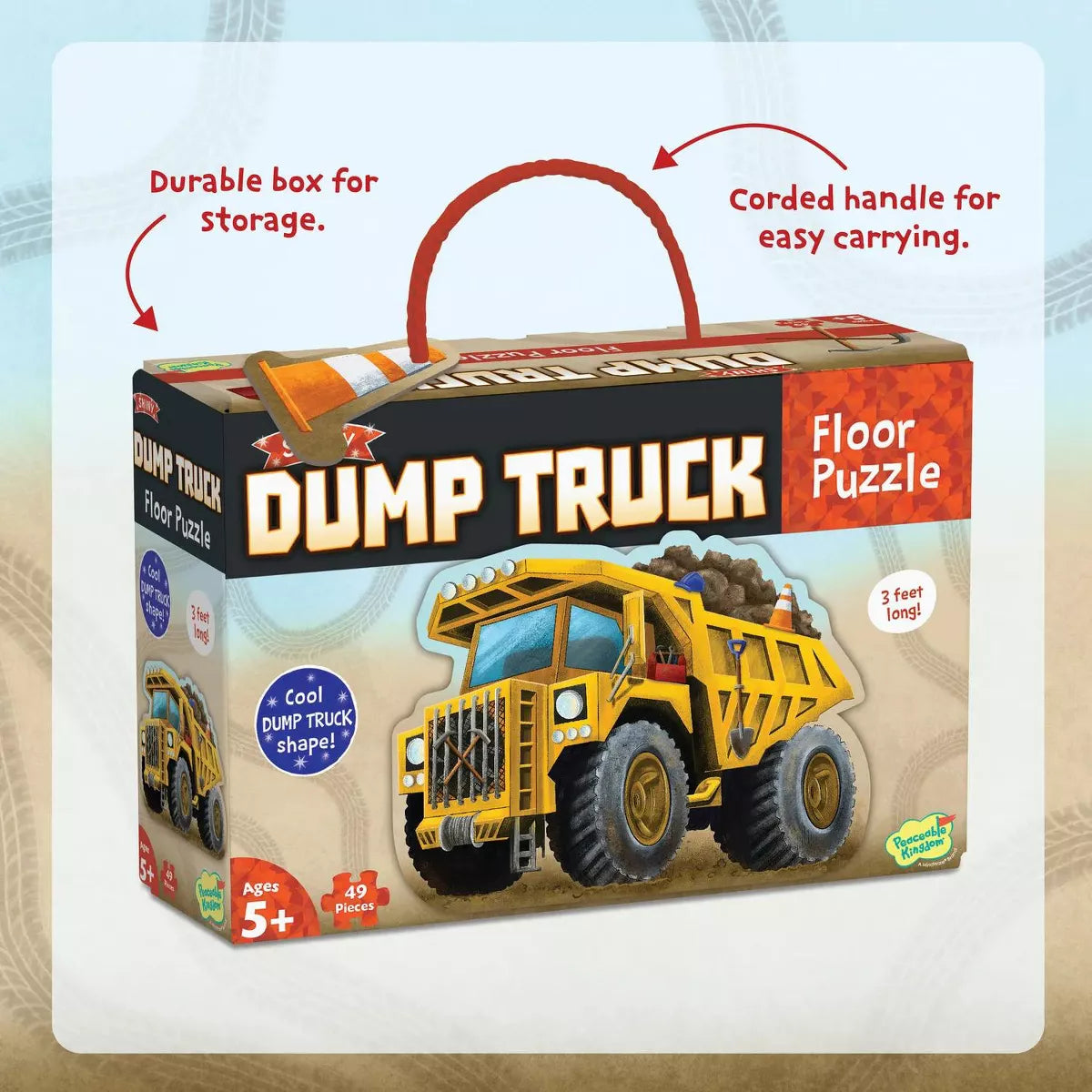 Peaceable Kingdom: Floor Puzzle Dump Truck 49 Pieces