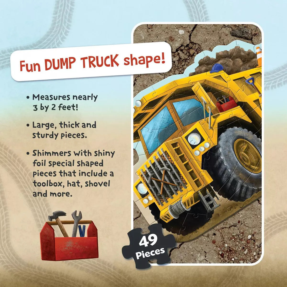 Peaceable Kingdom: Floor Puzzle Dump Truck 49 Pieces