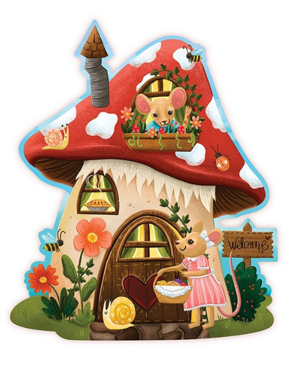 Peaceable Kingdom: Floor Puzzle Mouse House 41 Pieces