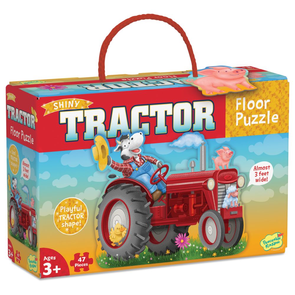 Peaceable Kingdom: Floor Puzzle Tractor 47 Pieces