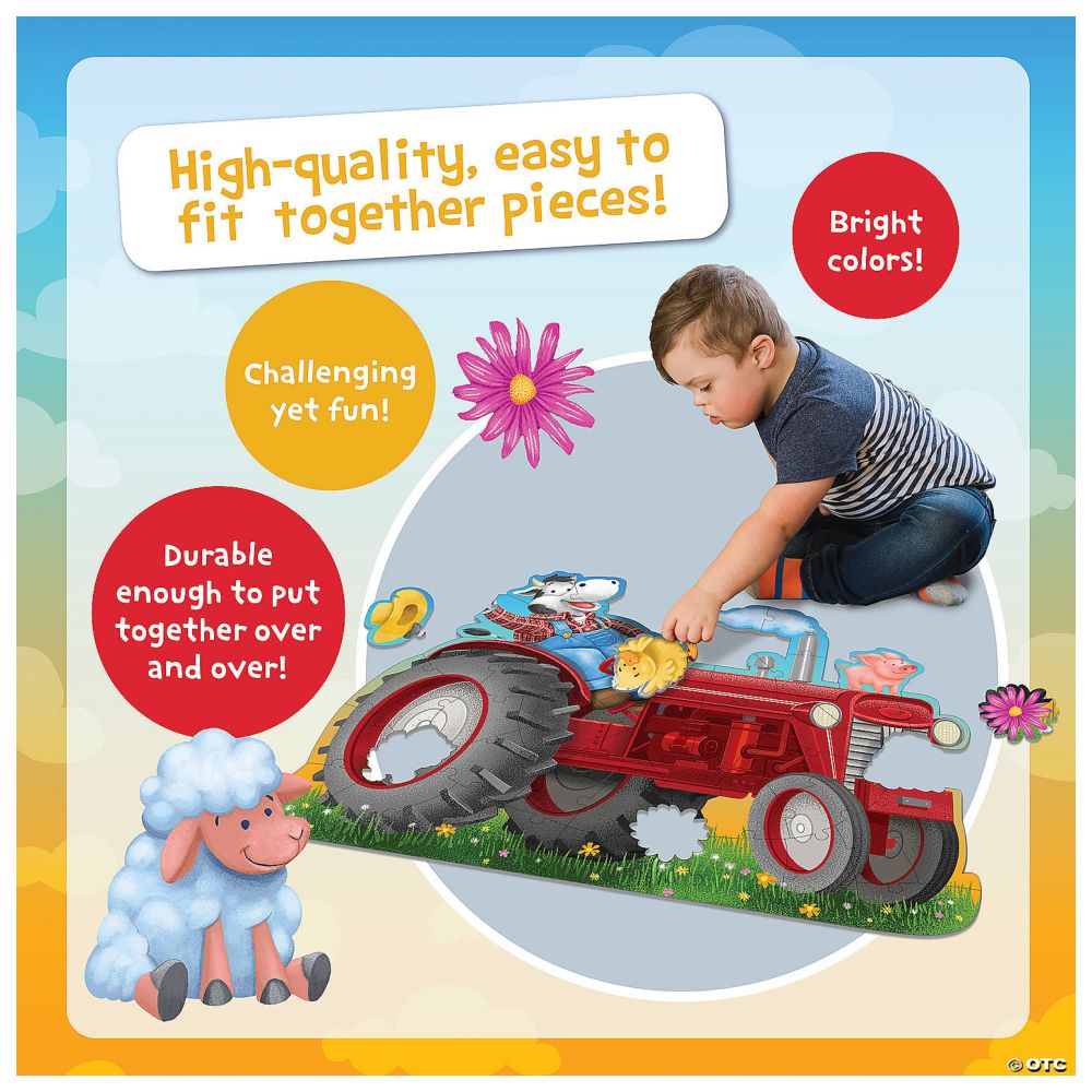 Peaceable Kingdom: Floor Puzzle Tractor 47 Pieces