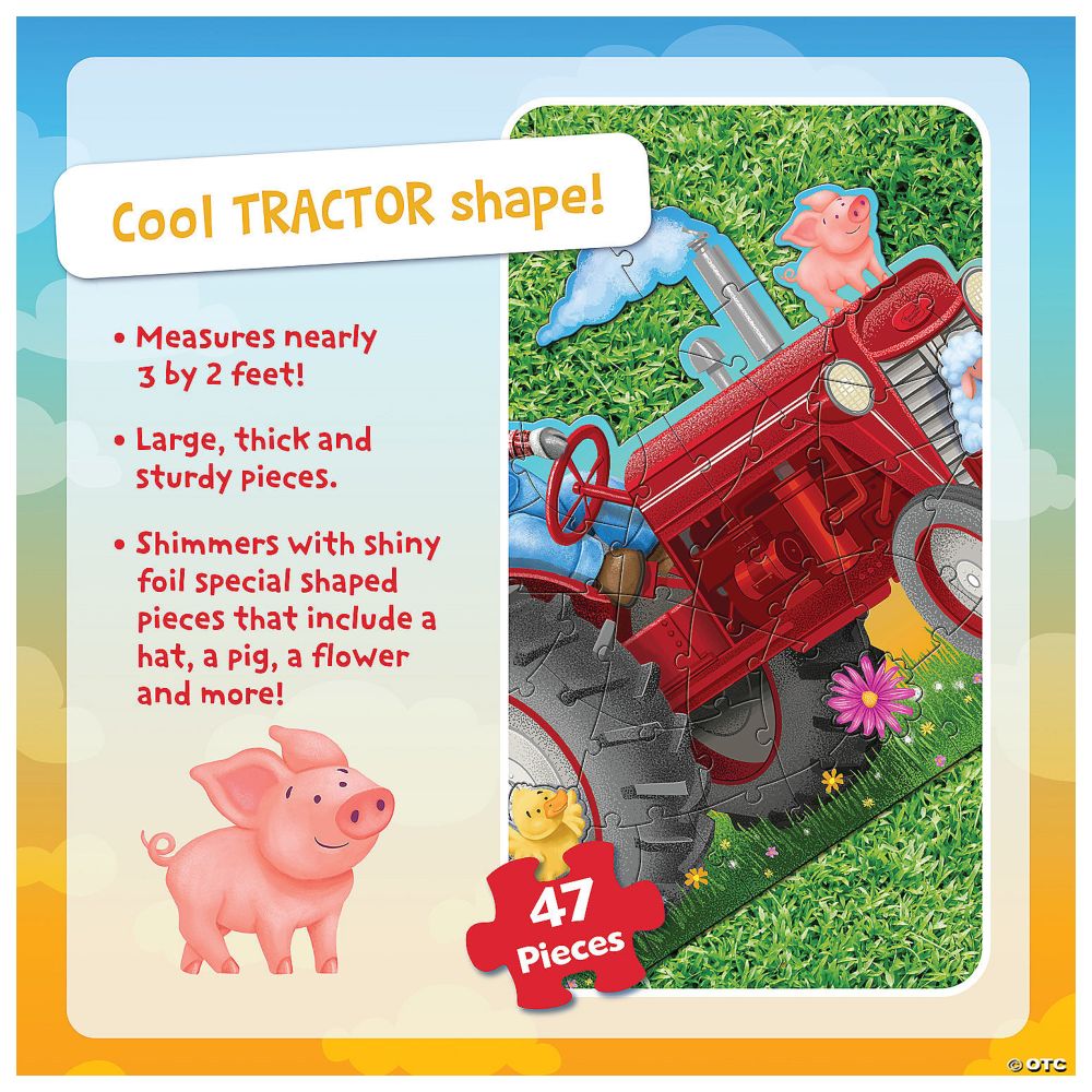Peaceable Kingdom: Floor Puzzle Tractor 47 Pieces