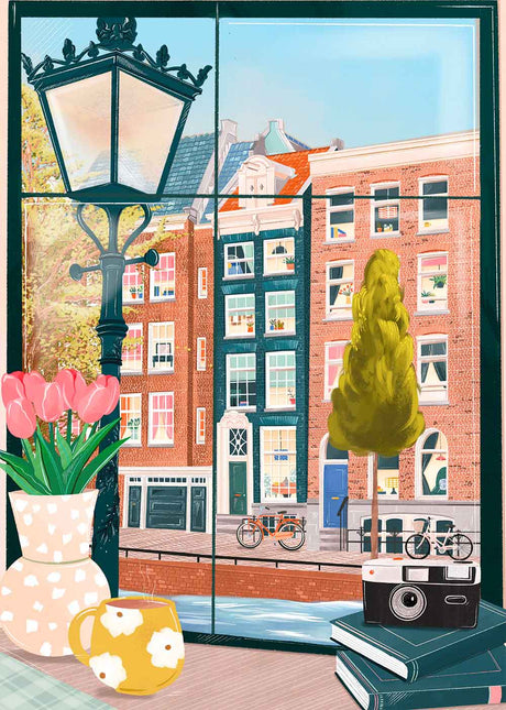 Pieces & Peace: Amsterdam from A Coffee Shop Mini Puzzle - 96 Pieces