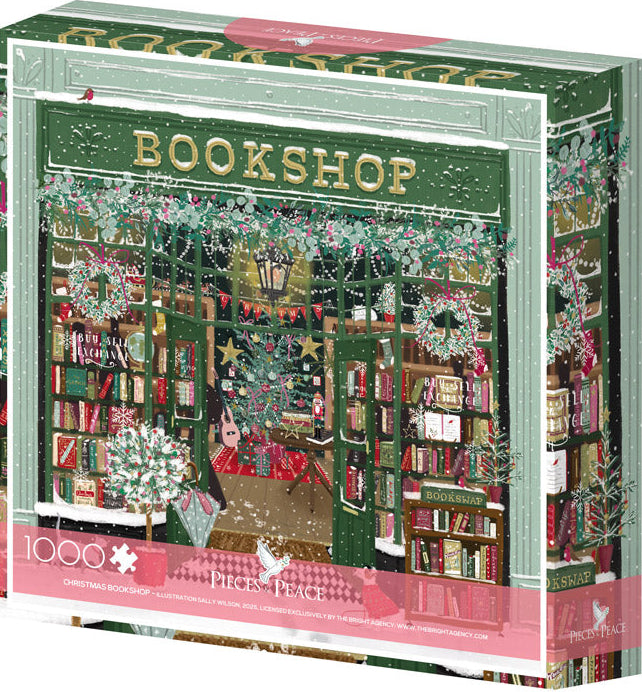 1000 Piece Square Puzzle - Christmas Bookshop