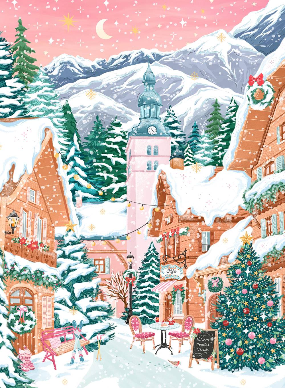 Pieces & Peace: Megève, French Alps Mini Puzzle - 96 Pieces