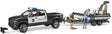 Bruder: RAM 2500 Police Pickup & Trailer with Boat & Light & Sound Module
