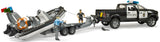 Bruder: RAM 2500 Police Pickup & Trailer with Boat & Light & Sound Module