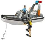 Bruder: RAM 2500 Police Pickup & Trailer with Boat & Light & Sound Module