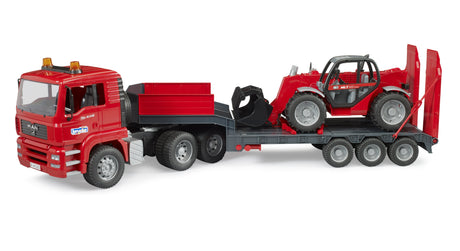 Bruder: Man Low Loader Truck With Manitou Telescopic Loader