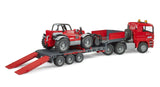 Bruder: Man Low Loader Truck With Manitou Telescopic Loader
