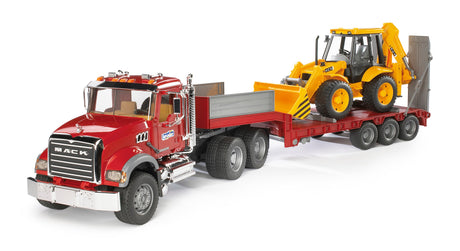 Bruder: MACK Granite Low Loader With JCB Backhoe